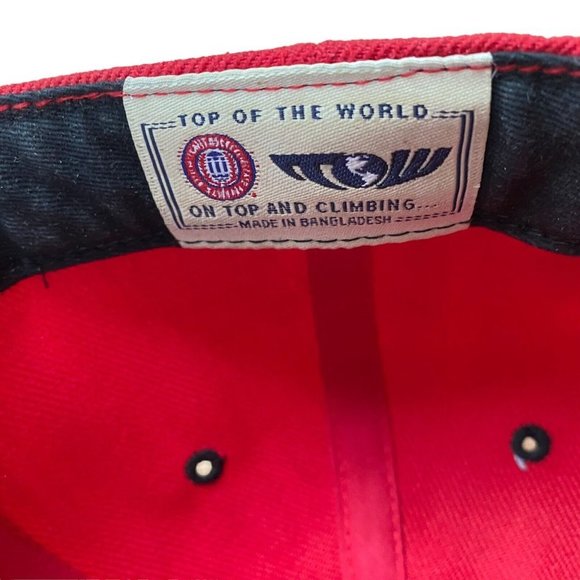 Vtg Texas Tech Red Raiders Hat Big 12 Top of the World Embroidered Red - Picture 7 of 7